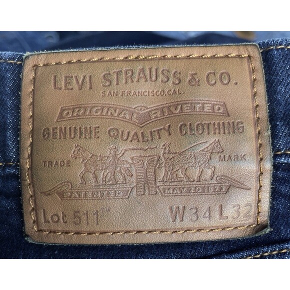 Levi’s Premium 511 Slim Fit Men’s W34 L32 Blue Denim Jeans - Picture 4 of 12